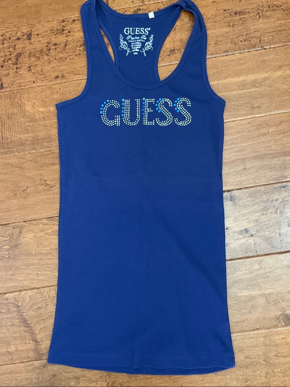 GUESS Rhinestone Racerback Tank - Picture 1 of 7